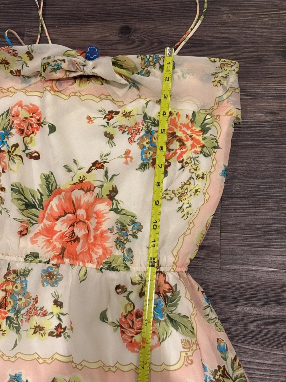 FARM Rio Tropical Floral Scarf Border Print Strappy Maxi Dress M Anthropologie - Picture 10 of 11